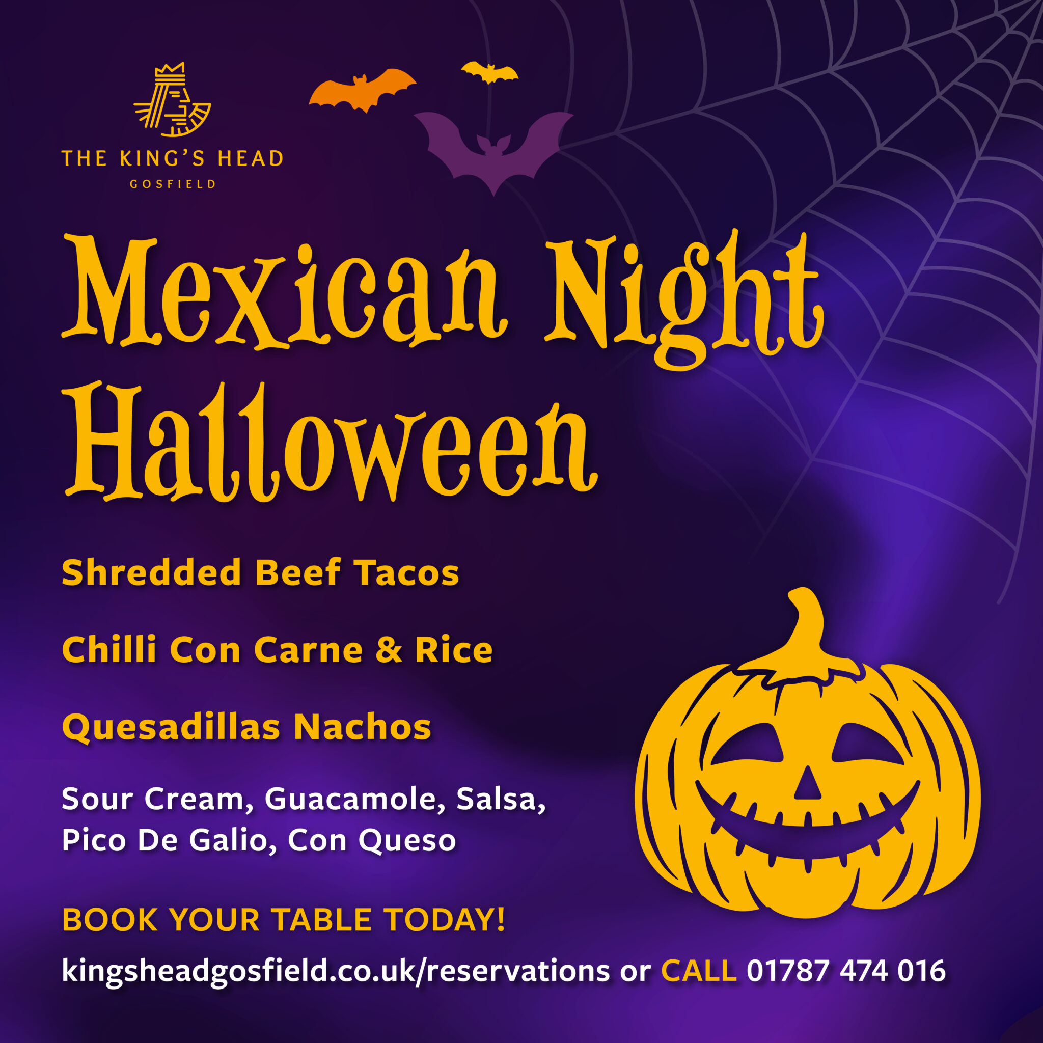 Mexican Halloween Night at the King's Head Gosfield